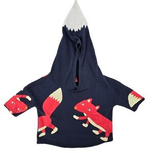 Tyakasha Fox Graphic Sherpa Tip Hood Womens SMALL Japan Streetwear Unique Hoodie